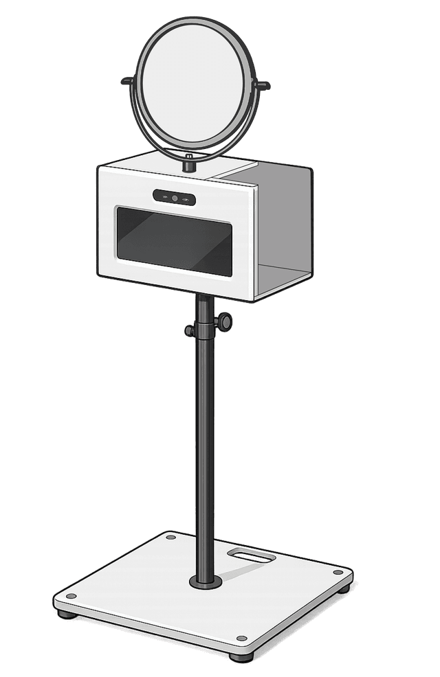 Lampa monterad på fotoautomaten